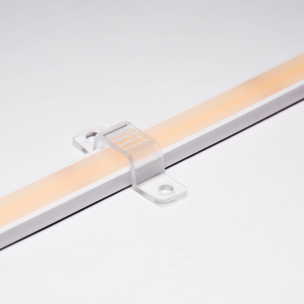 Light strip with a clip on a white background
