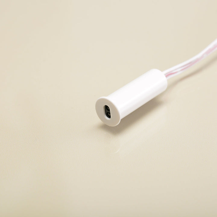 recessed and surface mounted door open sensor for wardrobes cabinents closets kitchens in white