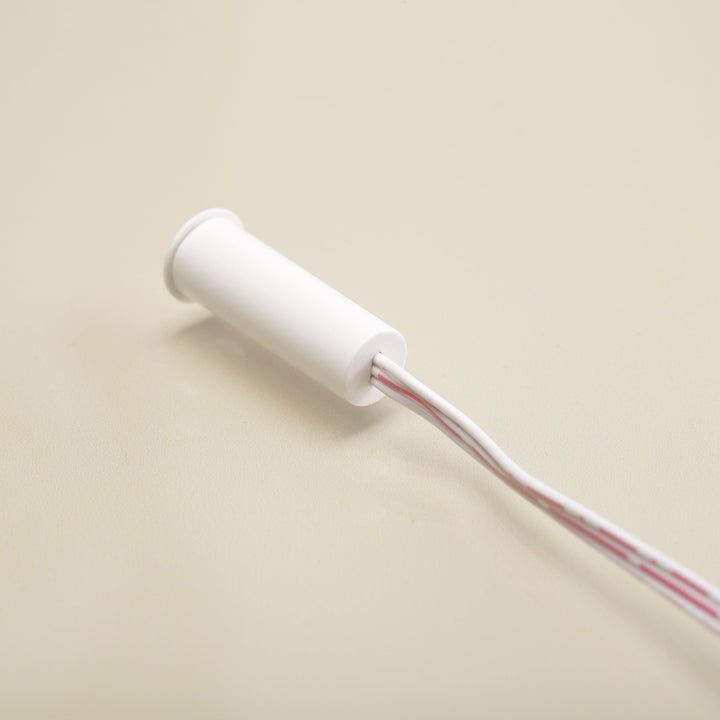 recessed and surface mounted door open sensor for wardrobes cabinents closets kitchens in white